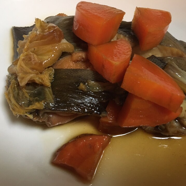 野菜も一緒にカレイの煮付け